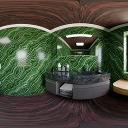 Luxury Green Marble Bathroom Interior