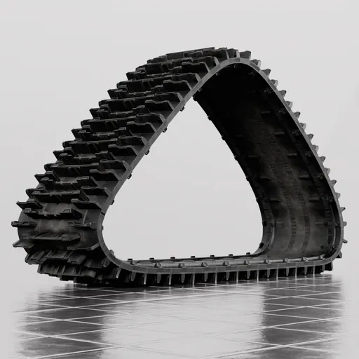 Customizable high-detail Blender 3D rubber track model, flexible for various shapes and designs with editing features.
