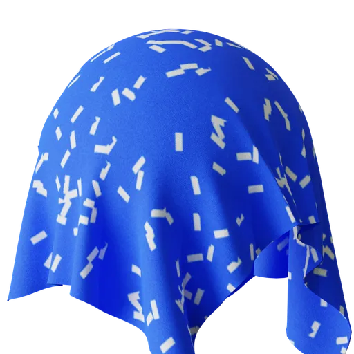 High-resolution blue flake fabric PBR material for 3D rendering in Blender and other software.