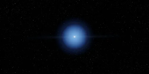 High-resolution HDR space lighting for 3D rendering, featuring bright sun and starfield.