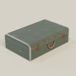 Vintage-style 3D-rendered suitcase with textures, suitable for Blender scenes.