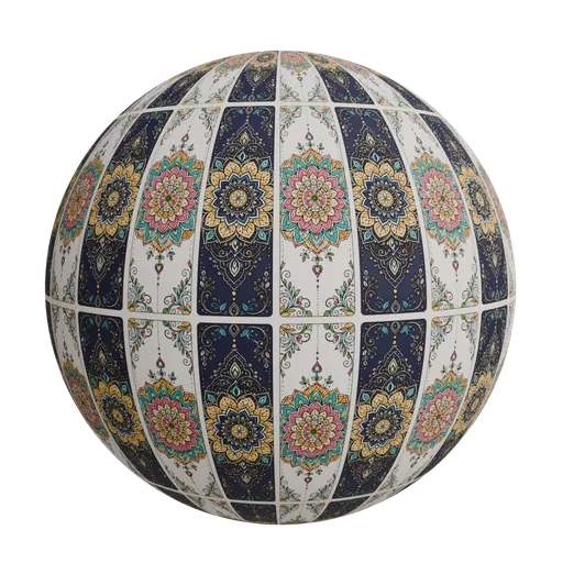 Mandala style floral motifs wallpaper