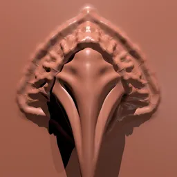 3D Sculpting Brush for Blender creating V-shaped dragon scale textures on models