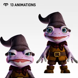 Frog 2Animated Rigged