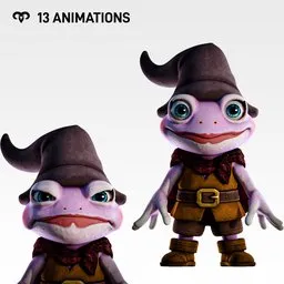 Frog 2Animated Rigged