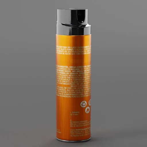 Highly detailed Blender 3D model of a 400ml insecticide spray can with realistic textures and materials.