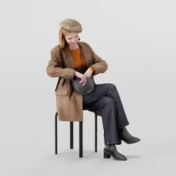 Retro Vibe Girl sitting