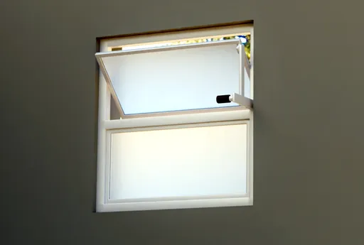Detailed 3D model of an open restroom window, compatible with Blender, 40x40 cm design for architectural renderings.