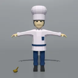 Low Poly Chef Rigged