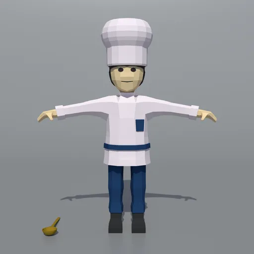 Low Poly Chef Rigged