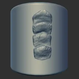 Detailed sculpting of reptilian scales with ER Dragon Brush 68 for Blender 3D modeling.