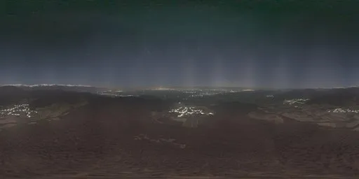 Winter Night Over Forest