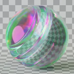 Iridescent glass material