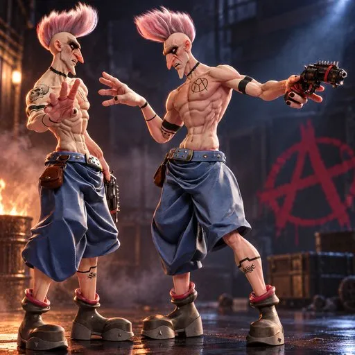 Edgy Pink Mohawk Punk Warrior