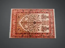 Intricately detailed Persian carpet 3D model, optimized for Blender, perfect for architectural visualization.