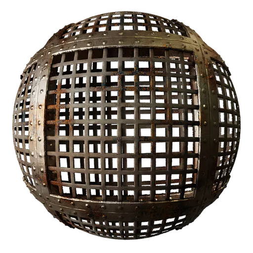 Metal Rivets Eroded Grill