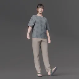 Daily female human idle Soft Bangs