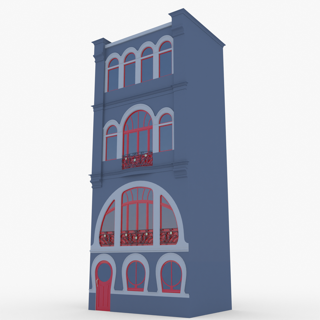 Art nouveau house Historic Buildings models BlenderKit