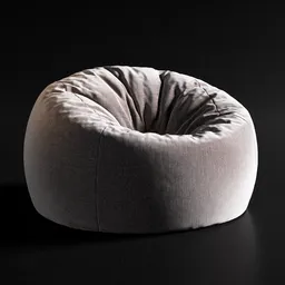 "Bean Bag Chair 3D Model for Blender 3D - Furniture Category. Rendered using Redshift with white and pink cloth, textured base, and cloth physics. Perfect for home furniture visualization."