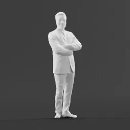 3D Blender model of a stylized, low-poly male figure in a suit, suitable for various digital projects.