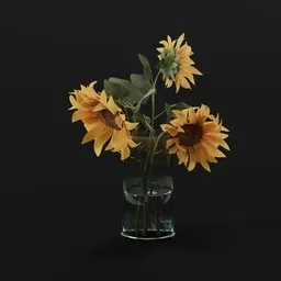 Sunflower Glass Vase