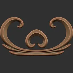 Decorative 3D sculpting brush pattern for modeling intricate ornaments in Blender 3D, ideal for detailed surface enhancements.