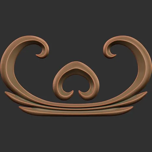 Decorative 3D sculpting brush pattern for modeling intricate ornaments in Blender 3D, ideal for detailed surface enhancements.