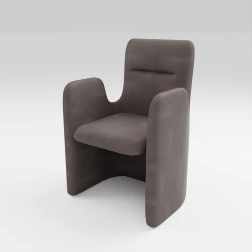 3D-rendered leather chair model with a modern design, compatible with Blender, suitable for interior visualizations.