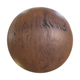 High-resolution PBR Rustik Varnished Oak texture with detailed relief and aged blackening effects for 3D modeling.