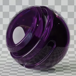 Transparent violet glass material with realistic reflections and refractions, suitable for Blender 3D PBR texturing.