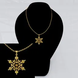 Golden Snowflake Pendant