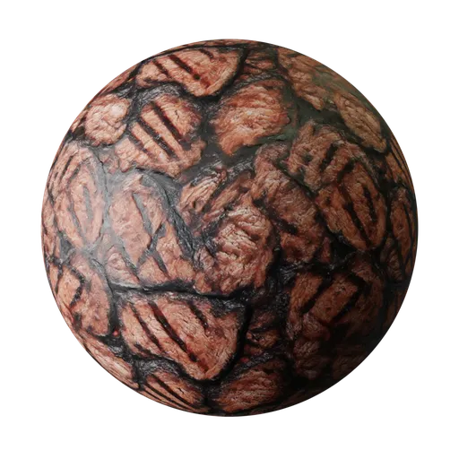 Realistic grilled steak texture with seared marks for Blender 3D, suitable for culinary simulations and food-themed 3D designs.