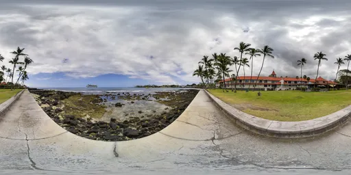 Town Ocean  Sunny Cloudy