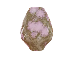 Decorative Blender 3D model of a jug with textured pink and green marble material, for office decor visualization.