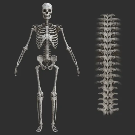 Human Old rigged male skeleton