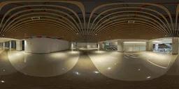 Indoor open space at night