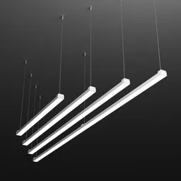 Adjustable Blender 3D model of Inot S-S ceiling lights, showcasing 4 different sizes with separated elements for customization.