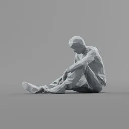 Lowpoly Hobo Sitting