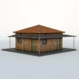 Clay Roof Rural Brick House