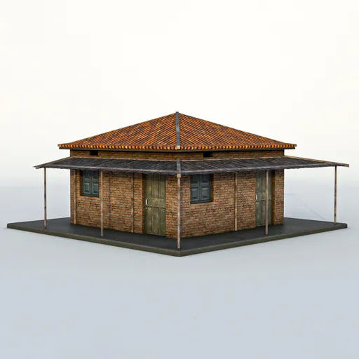 Clay Roof Rural Brick House