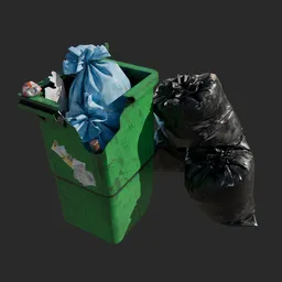 Garbage bin with bags