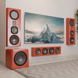 Hi-Fi Home Theater Set red wood