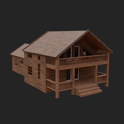 Wooden house with rooms