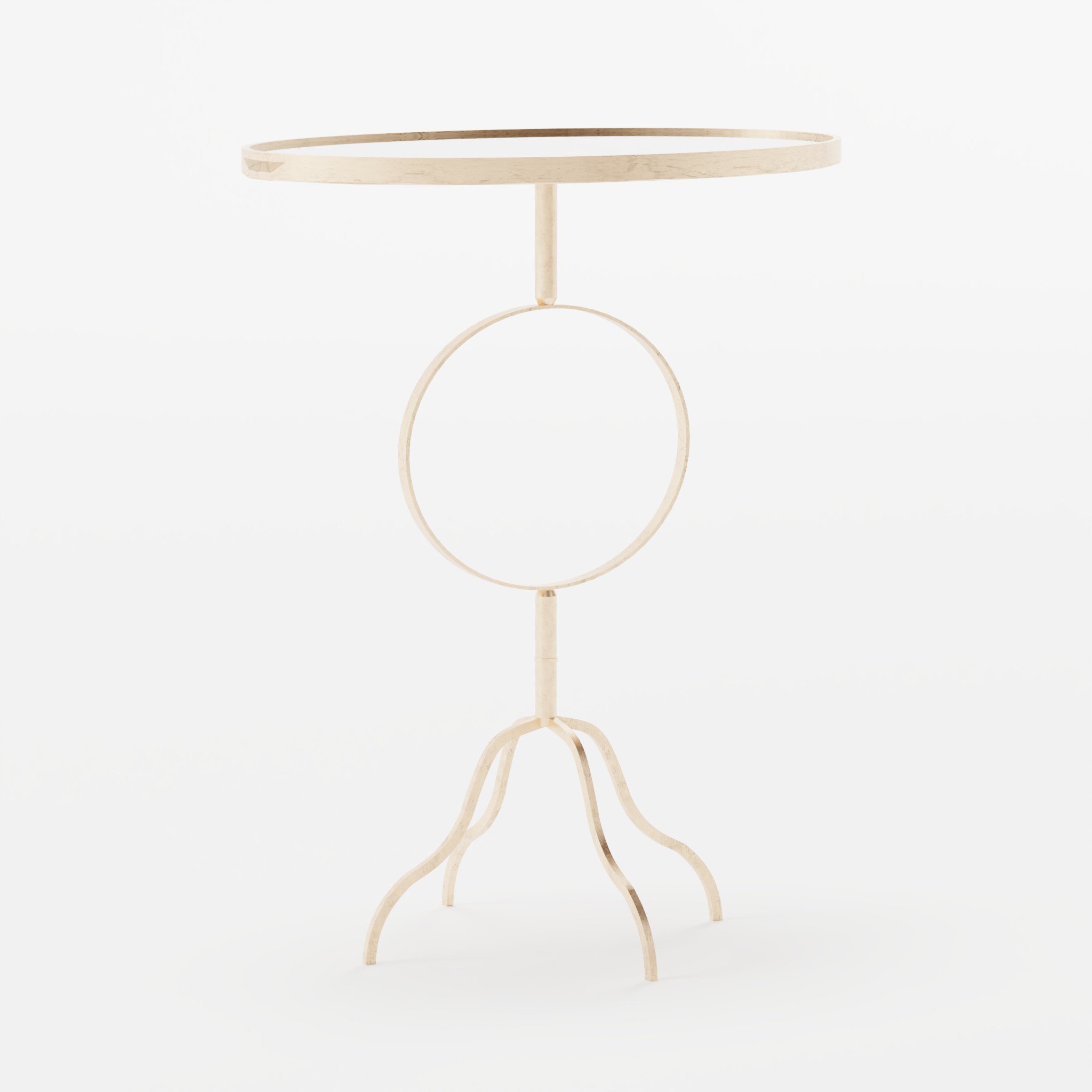 Oval Accent Table Gold 3D Table models BlenderKit