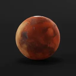 Detailed 3D rendering of Mars with high-resolution textures, suitable for Blender projects and space visualizations.