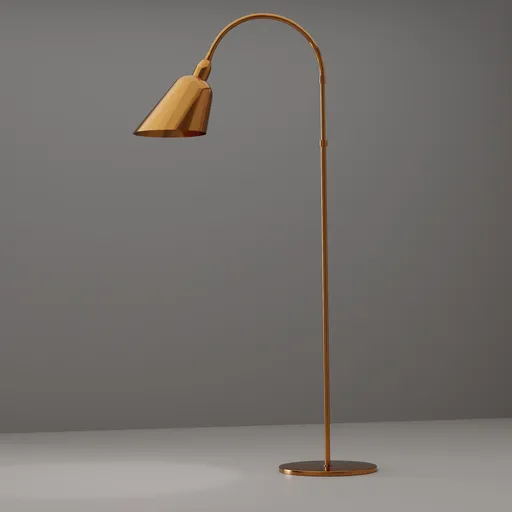 Realistic 3D-rendered floor-standing lamp with arched design for Blender graphics projects.