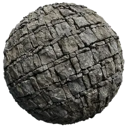 High-quality PBR texture of a Japanese stone wall, perfect for 3D modeling and Blender projects.