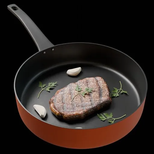Frying Pan with Homemade Dinner