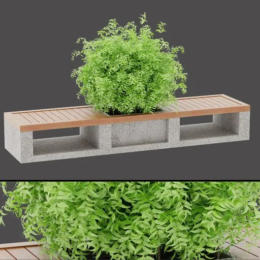 Wooden Planter Bench