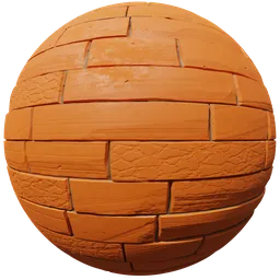 High-quality PBR orange brick texture created with Substance Designer for Blender 3D and other rendering software.